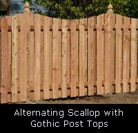 Alternating Scallop Wood Fence