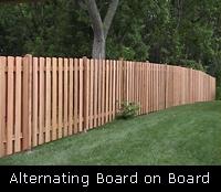 Alternating Board on Board Wood Fence