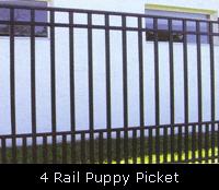 4 Rail Puppy Picket Ornamental Fence