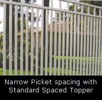Narrow Picket Space with Topper